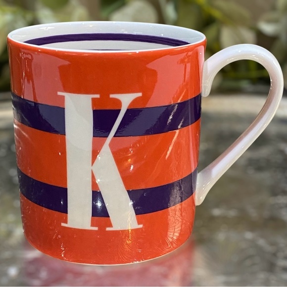 Kate Spade To The Letter “K” Coffee Tea Mug Cup Orange Purple Lenox - Picture 7 of 7
